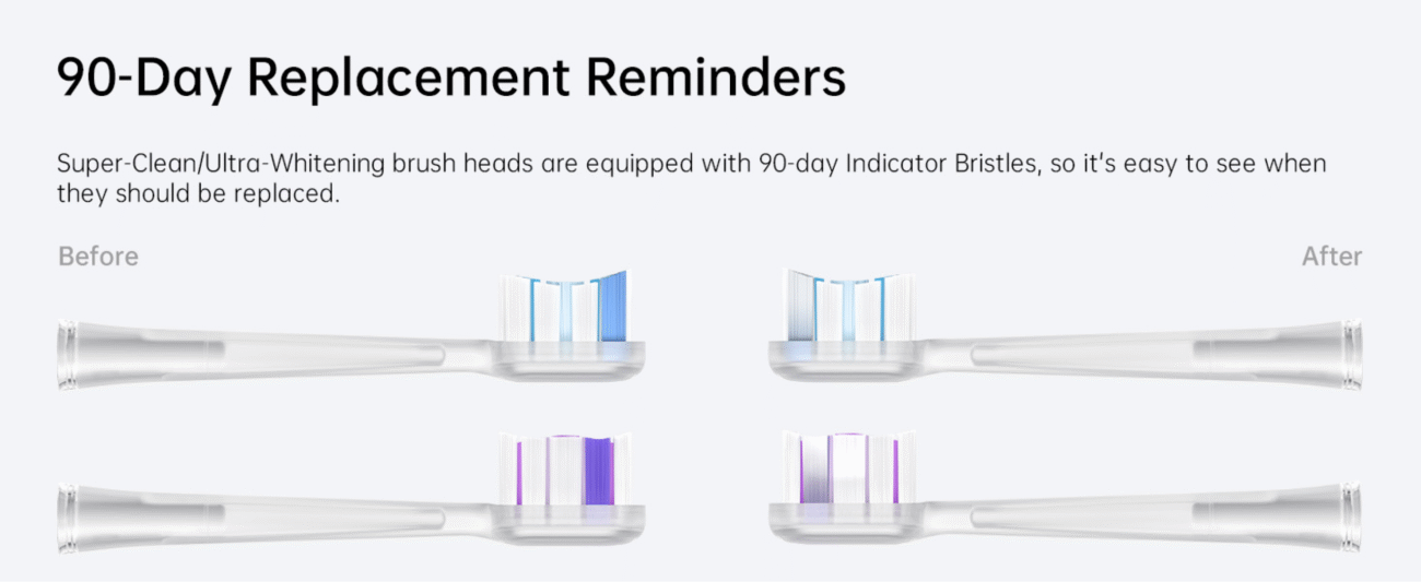 White brush Head with Ultra Whitening support
