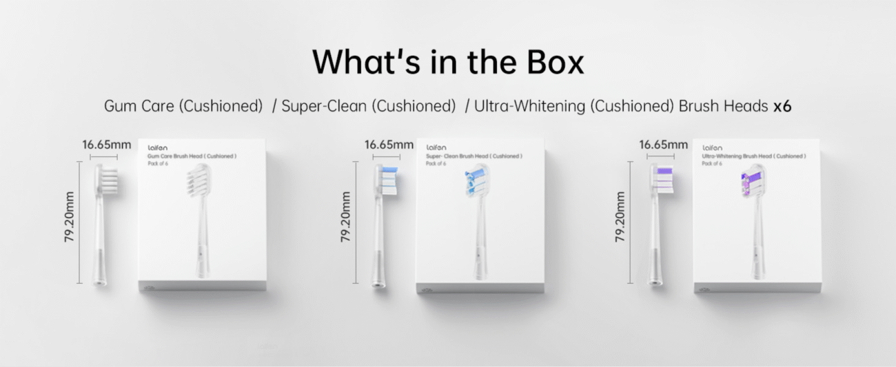 White brush Head with Ultra Whitening support