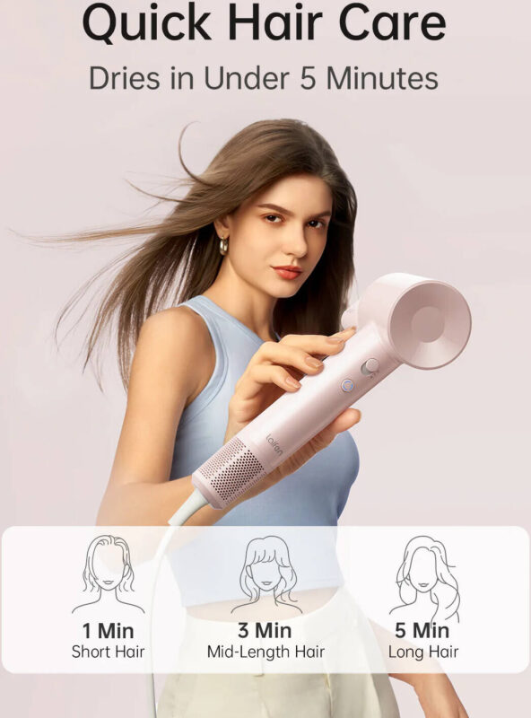 Laifen SE Lite Hair dryer; 1400W; 19m/s; 100,000 RPM _ Pink