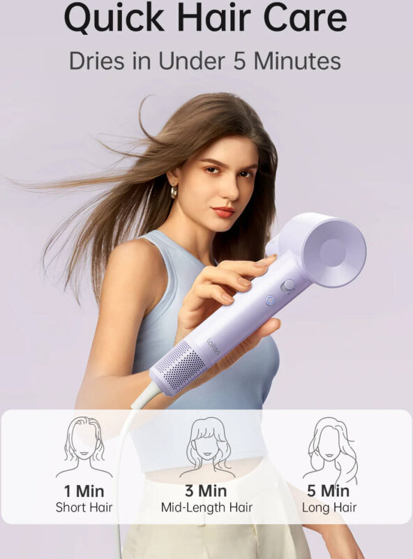 Laifen SE Lite Hair dryer; 1400W; 19m/s; 100,000 RPM _ purple