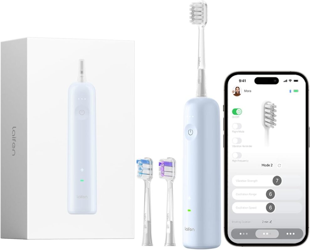 Laifen ,Toothbrush Wave Electric , 3 Brushhead - Blue