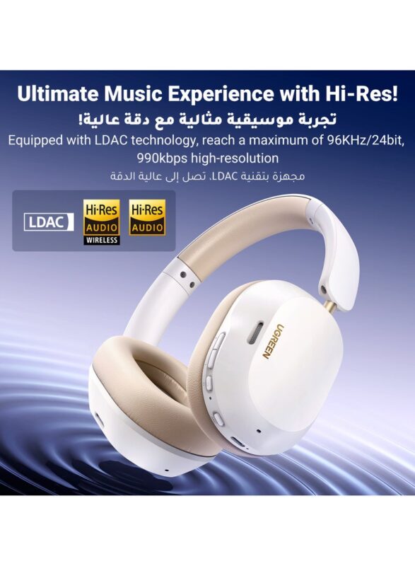 Ugreen Hitune Max5C Hybrid Active Noise-Cancelling Headphones White