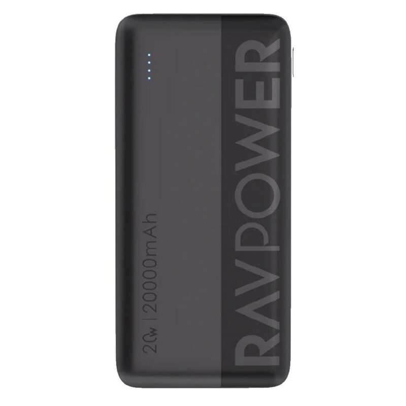 20000 Mah Ravpower 20W 10000 + 20000Mah Dual Usb Type-C Power Bank With Led Display Black