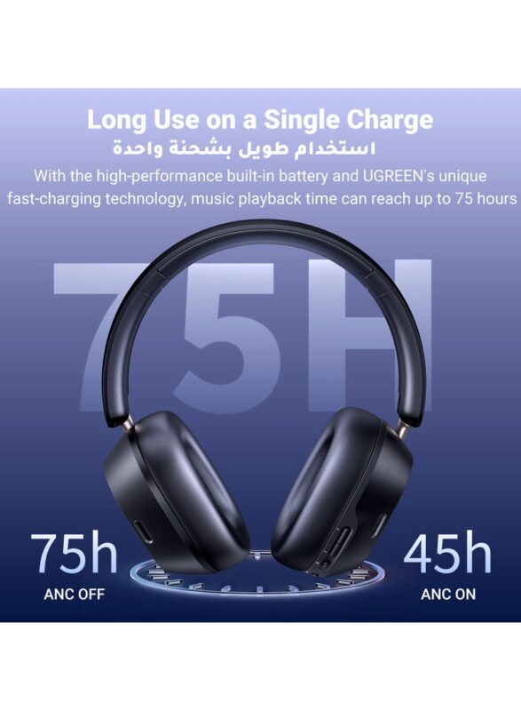 Ugreen Hitune Max5C Hybrid Active Noise-Cancelling Headphones Black
