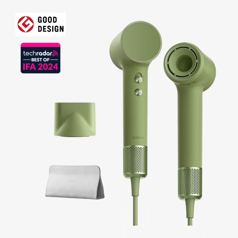 Laifen Mini Hair dryer; 1100W; 19m/s; 110,000 RPM - Green