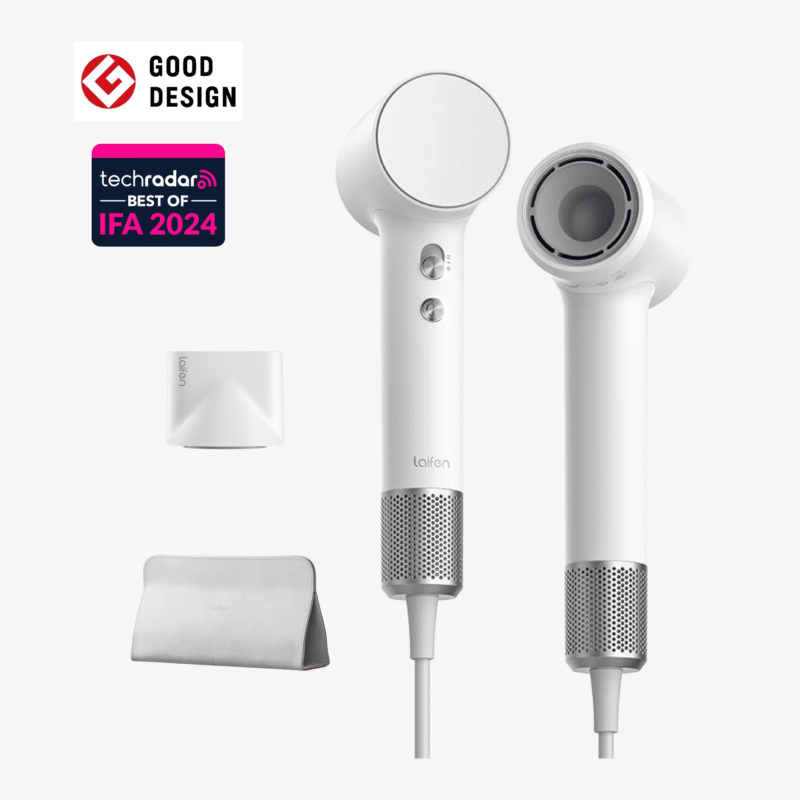 Laifen Mini Hair dryer; 1100W; 19m/s; 110,000 RPM _ White