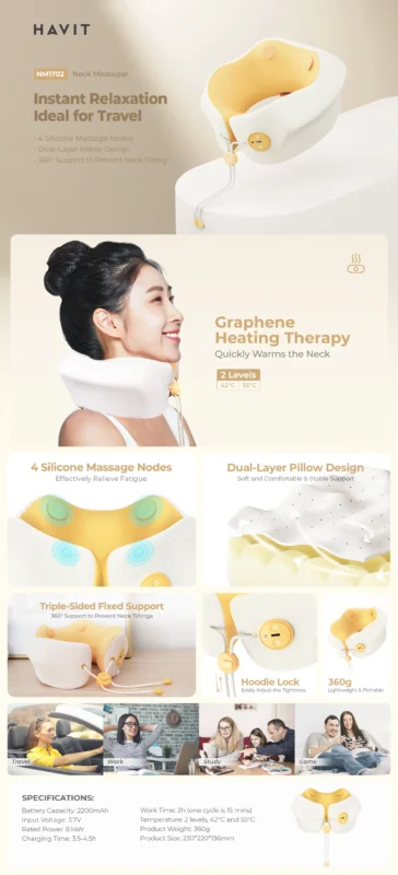 Havit Neck Massager - Yellow