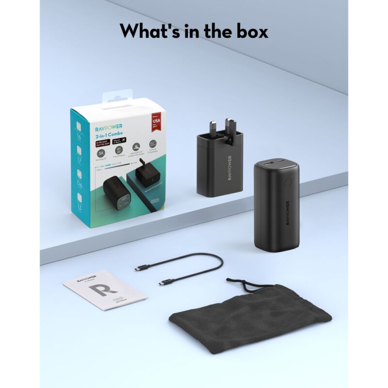 Ravpower Rp-Pb208 Super + Pd Pioneer 10400Mah 30W Power Bank & 65W Charger Combo
