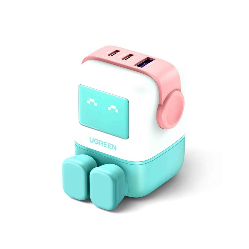 Ugreen Nexode 65W - 3-Port Gan Fast Charger - Pink Blue