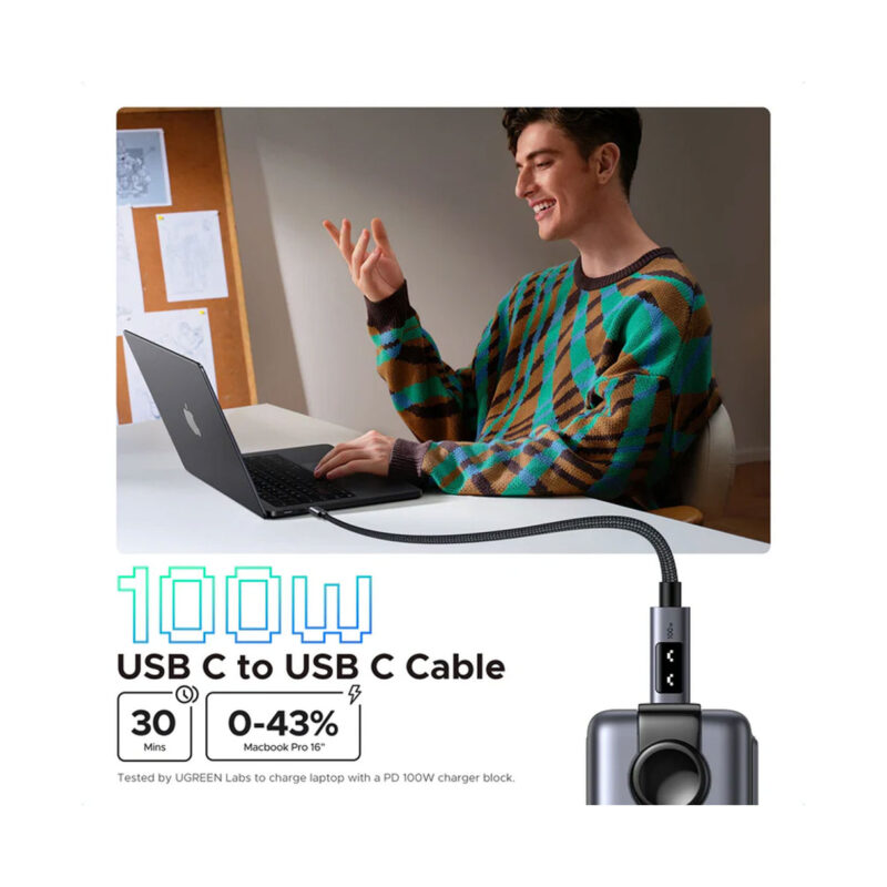 Ugreen Uno Usb-C To Usb-C Pd Fast Charging Cable 3M