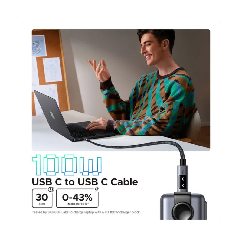 Ugreen Uno Usb-C To Usb-C Pd Fast Charging Cable 5A Max 1M