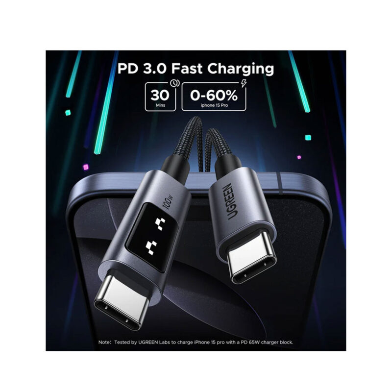Ugreen Uno Usb-C To Usb-C Pd Fast Charging Cable 5A Max 1M