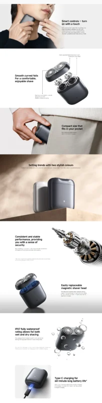 Xiaomi Compact & Portable Smart Electric Shaver - Grey