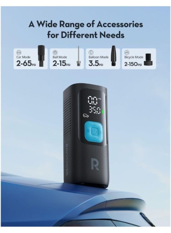 Ravpower Rp-Pc1084 Smart Car Tire Inflator Black