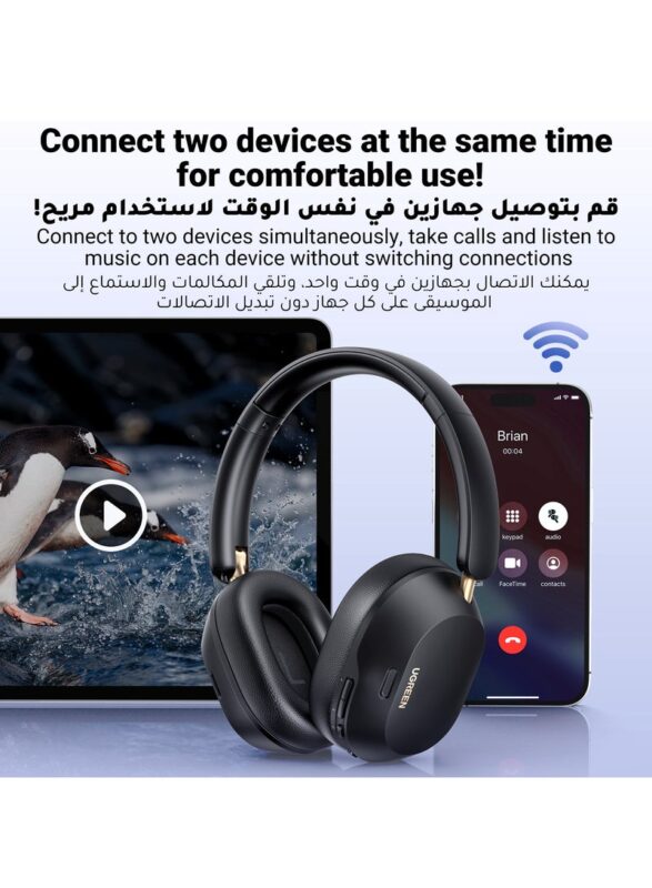 Ugreen Hitune Max5C Hybrid Active Noise-Cancelling Headphones Black