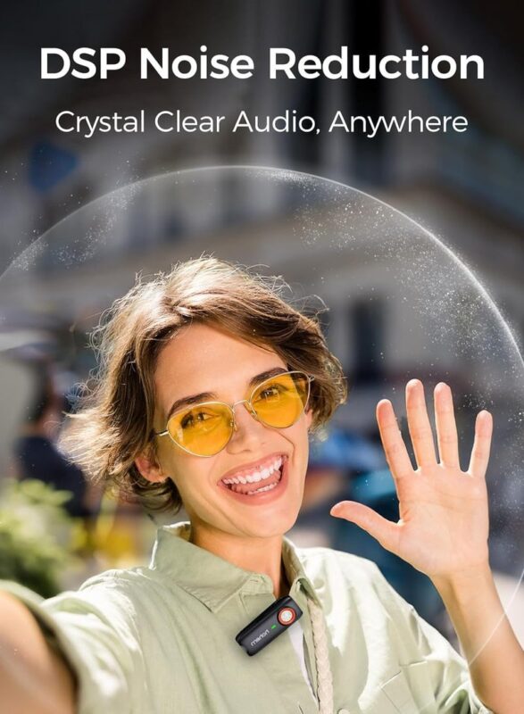 Hohem Mic-01 Lavalier Microphone For Smartphone, (Android Type-C Connector) Plug-Play, Dsp Noise Cancellation, 20H Working Time, Microphone For Interview, Volgs (2 Tx + 1 Rx + Charging Case)