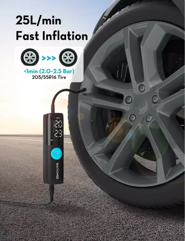 Ravpower Rp-Pc1084Pro Smart Car Tire Inflator Black
