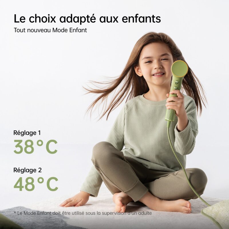 Laifen Mini Hair dryer; 1100W; 19m/s; 110,000 RPM - Green
