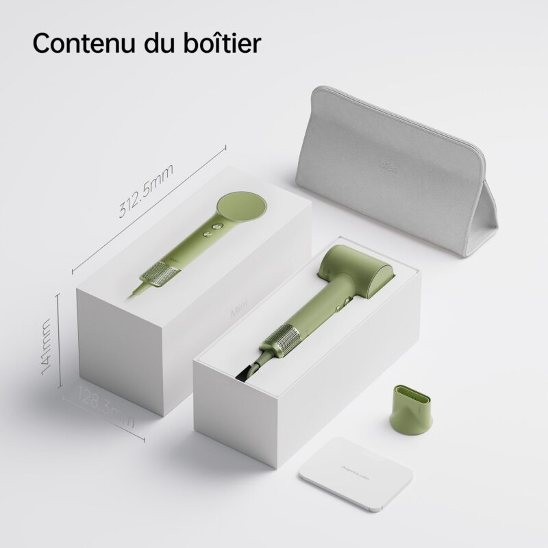 Laifen Mini Hair dryer; 1100W; 19m/s; 110,000 RPM - Green