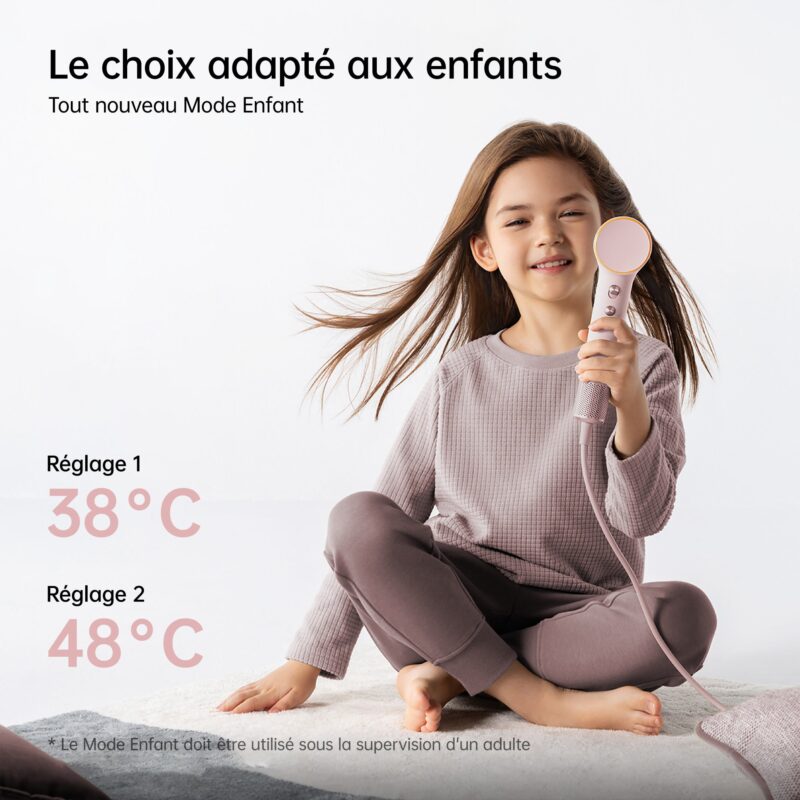 Laifen Mini Hair dryer; 1100W; 19m/s; 110,000 RPM _ Pink