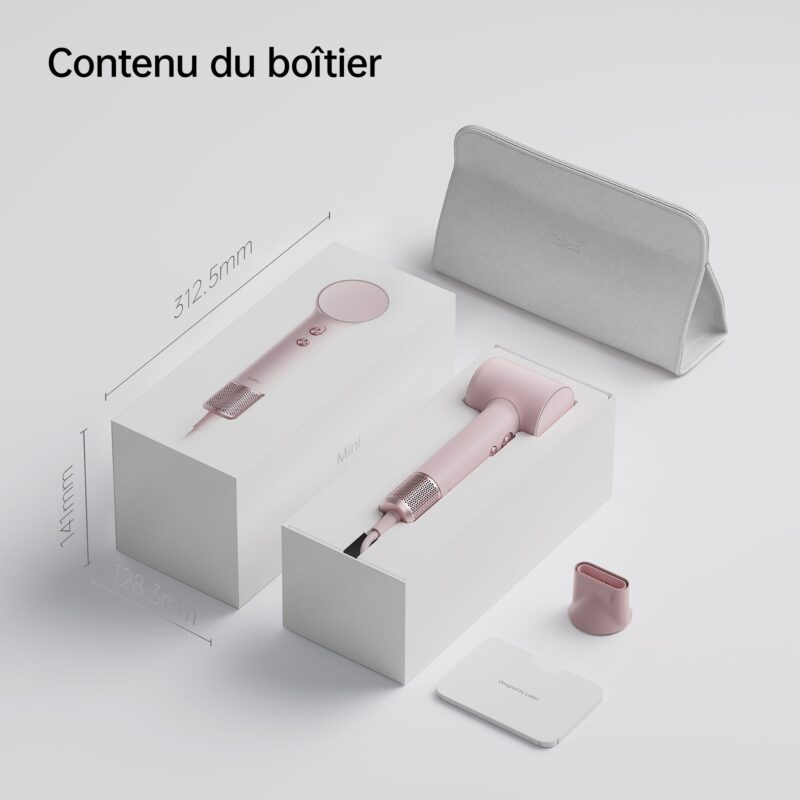 Laifen Mini Hair dryer; 1100W; 19m/s; 110,000 RPM _ Pink