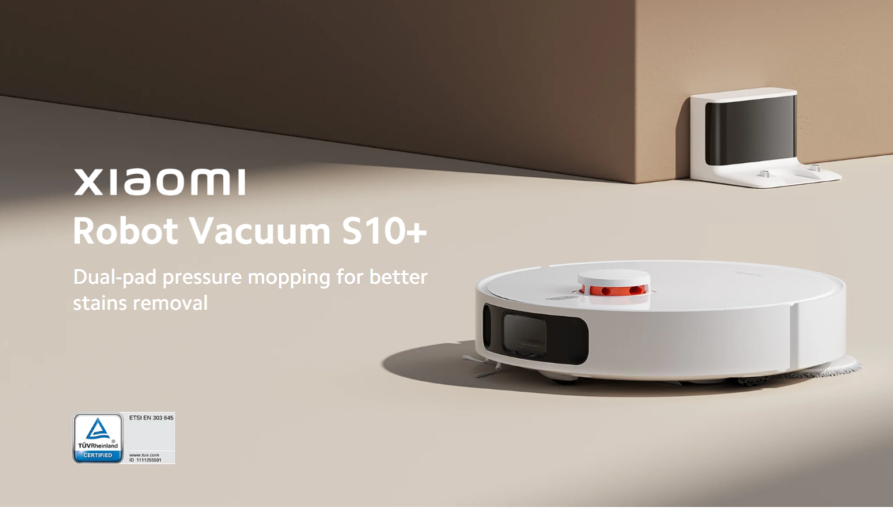 Xiaomi Robot Vacuum S10 Plus With Ultra-Sensitive Position Identification System & Dual-Pad Pressure Mopping - White