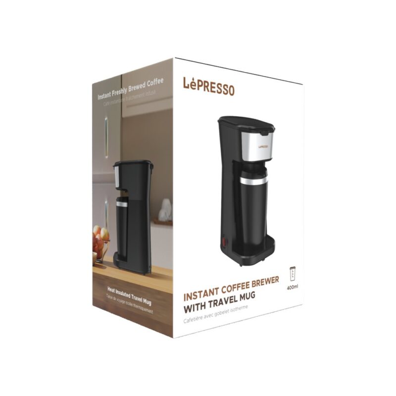 Lepresso Coffee Maker With Travelling Mug 450W - Black