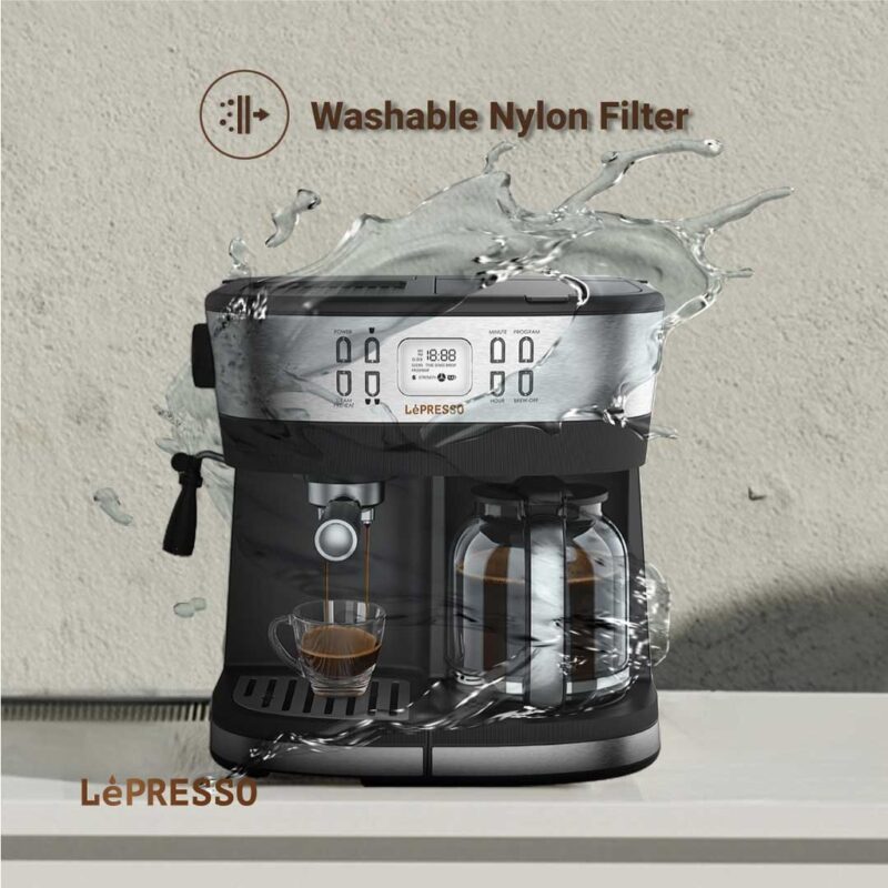 Lepresso Dual Brew Drip Coffee & Espresso Machine - Black