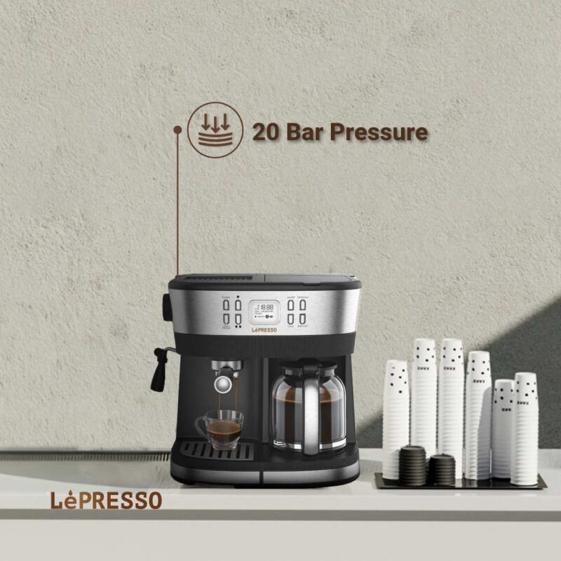 Lepresso Dual Brew Drip Coffee & Espresso Machine - Black