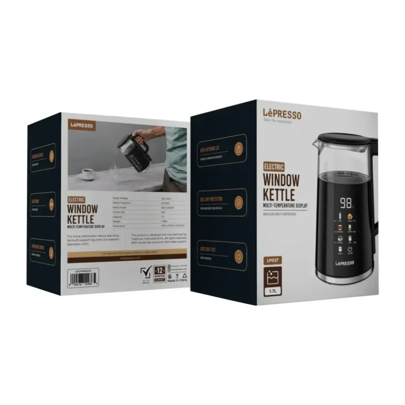 Lepresso Electric Window Kettle Multi-Temprature Display - Black