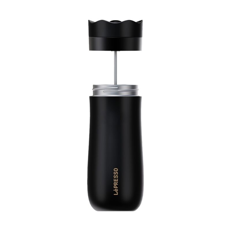 Lepresso Insulated Mug With French Press - Black
