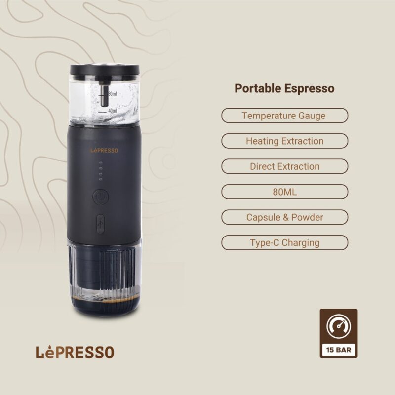 Lepresso Portable Espresso Machine - Black