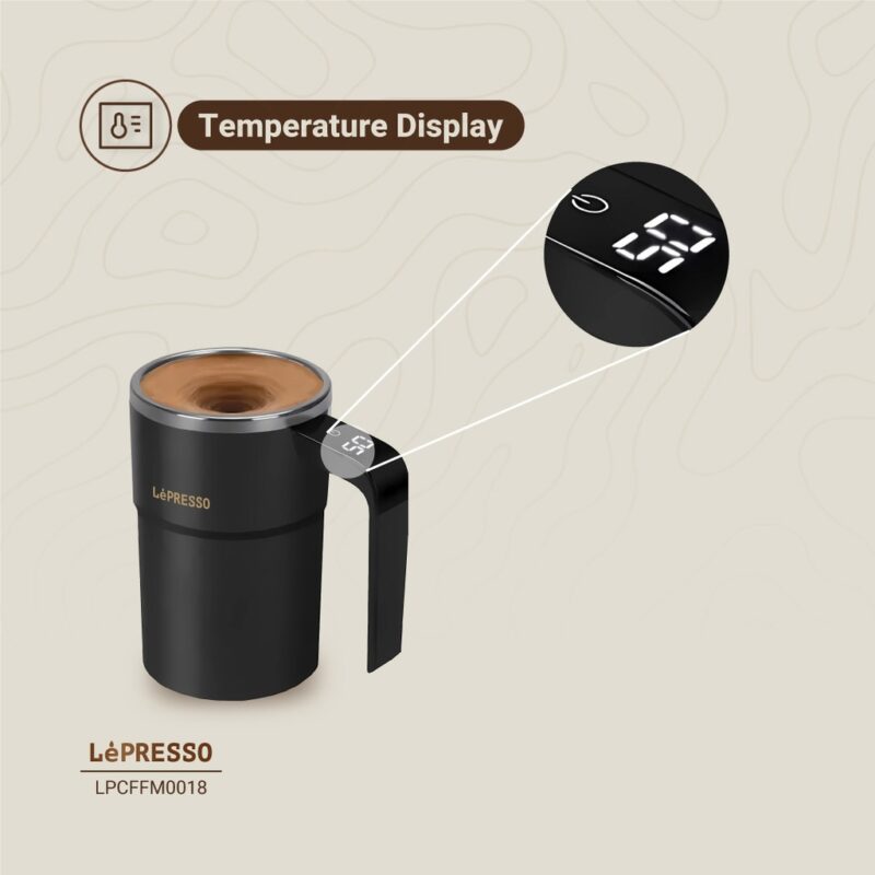 Lepresso Stirmagic Auto Stirring Mug - Black