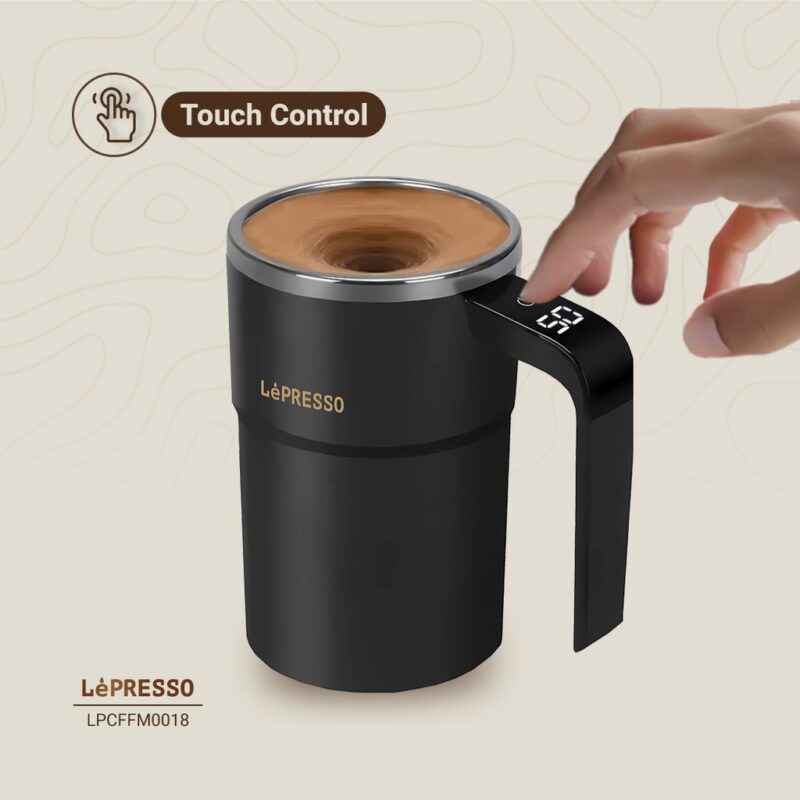Lepresso Stirmagic Auto Stirring Mug - Black