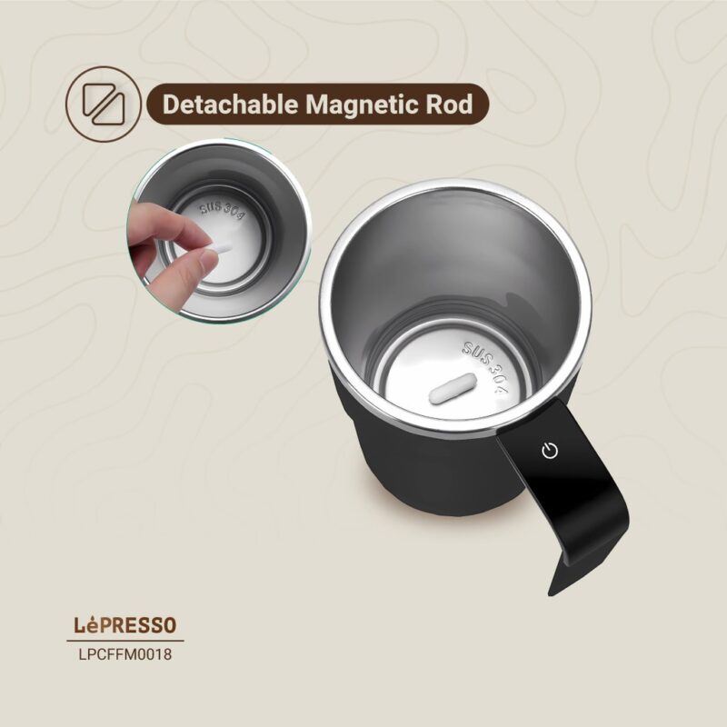 Lepresso Stirmagic Auto Stirring Mug - Black