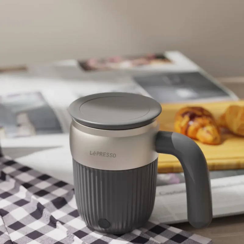 Lepresso Auto Magnetic Stirring Mug 450Ml - Gray