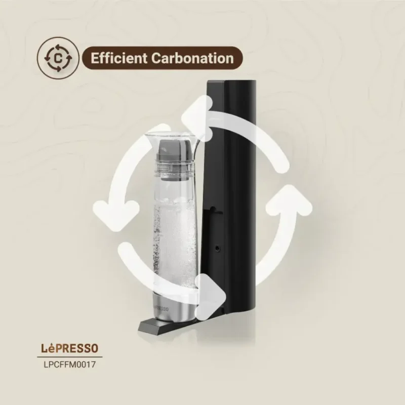 Lepresso Carbonator Instant Sparkling Water 800Ml - Black