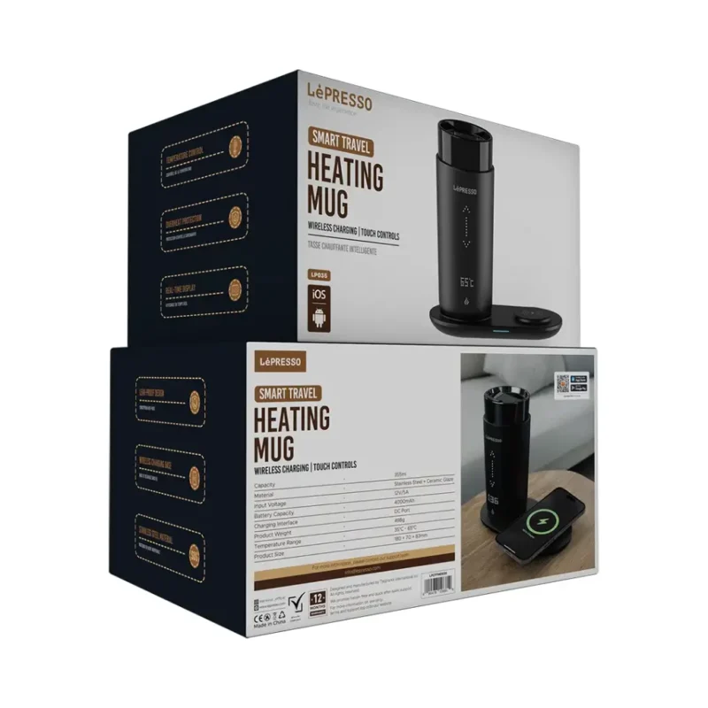 Lepresso Smart Travel Heating Mug - Black
