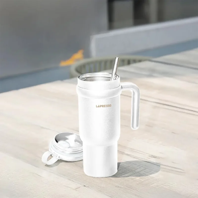Lepresso Thermo Flask Insulated Mug - White