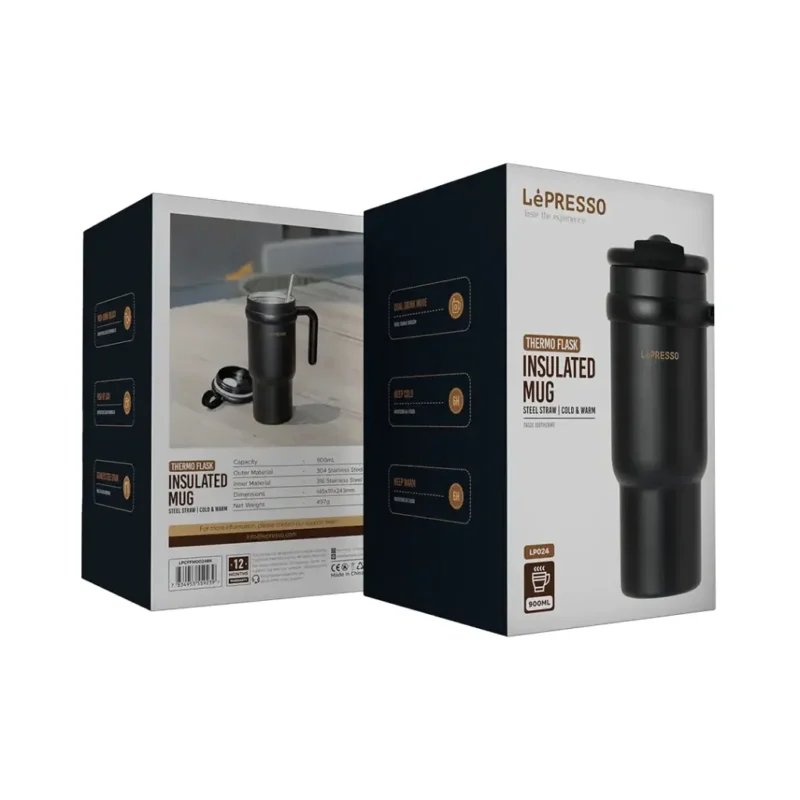Lepresso Thermo Flask Insulated Mug - Black